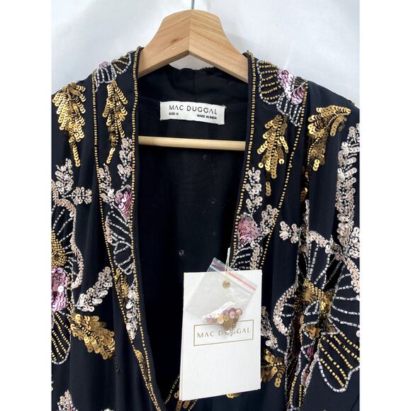 Mac Duggal M Beaded Wrap Mini Dress 93817 - Picture 4 of 11